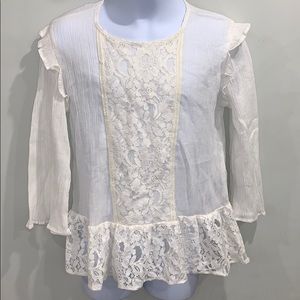 NWOT Girls XL 14/16 Beautiful Ivory Lace Top